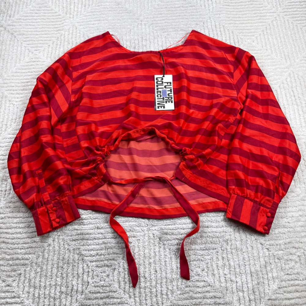 Future Collective Kahlana Barfield Brown Top Womens XL Stripe Night Out Party